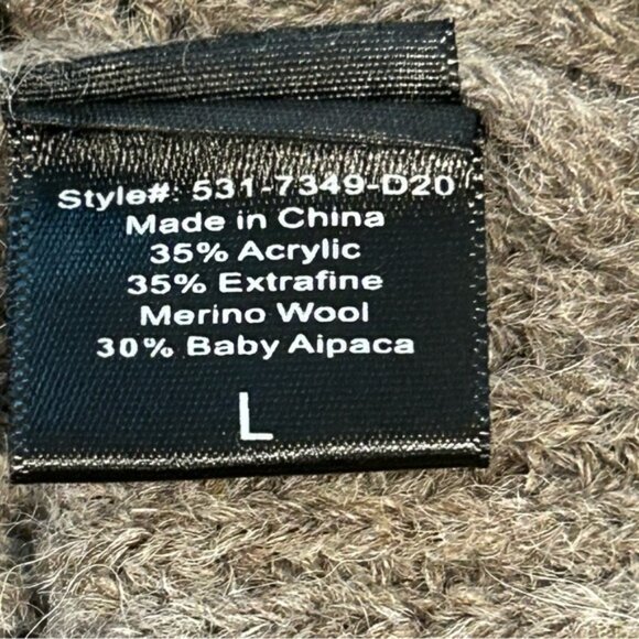 Jenni Kayne Women’s Merino wool/baby alpaca Blend Sweater, size L, V-neck, taupe - Picture 5 of 9